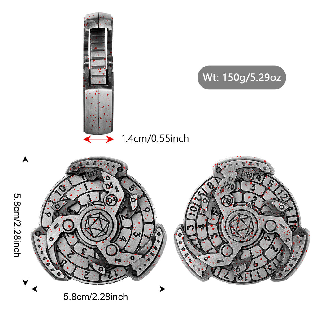 Wind And Fire Wheel DND Dice Wheel Gift Box Set, Fingertip Gyro Retro Compass Table Role Playing Game Dice, Parent Child Game, Toy Accessories Gift, Multiplayer Role Playing Board Game Accessories