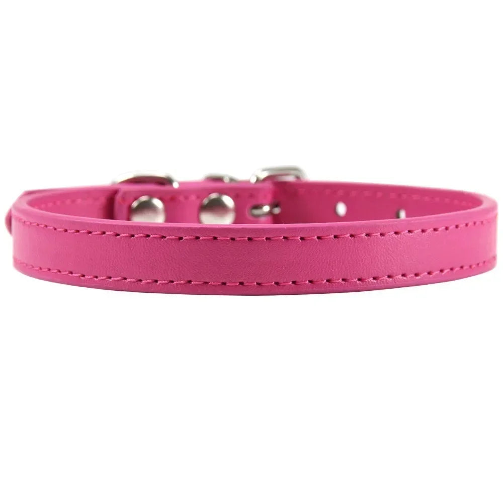 Colorful Leather Puppy Cat Collar