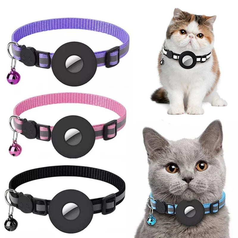 Reflective Collar - Waterproof to hold Air Tag Safety Breakaway Buckle Cat Collar