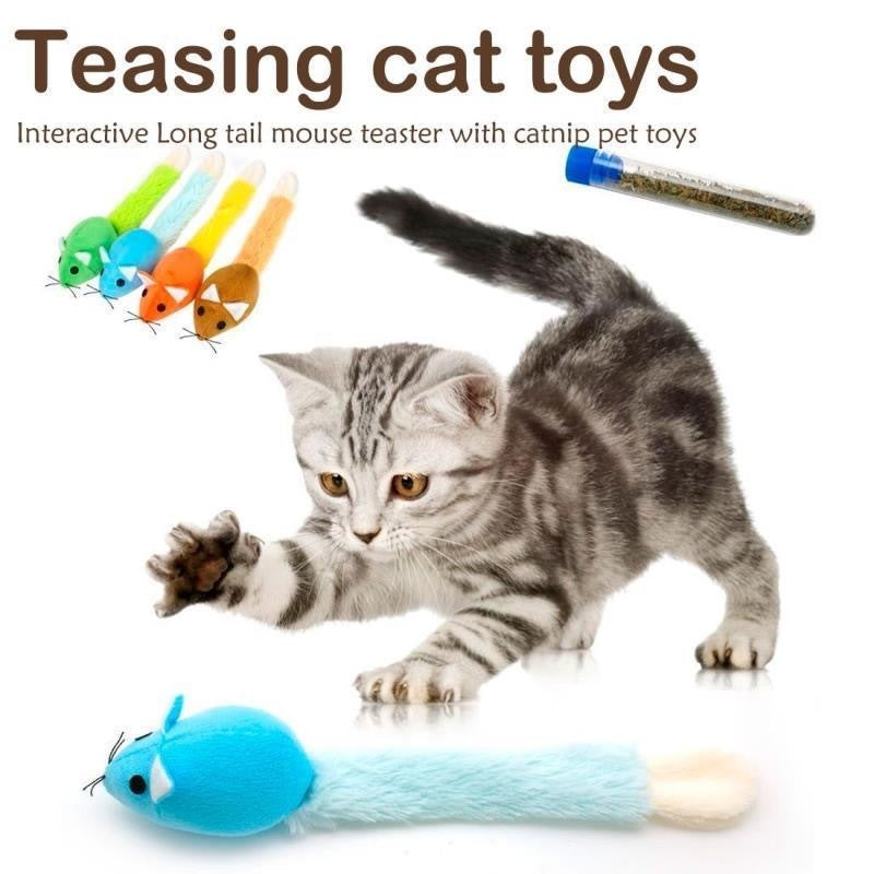 Long Tail Mouse Cat Teaser Toys