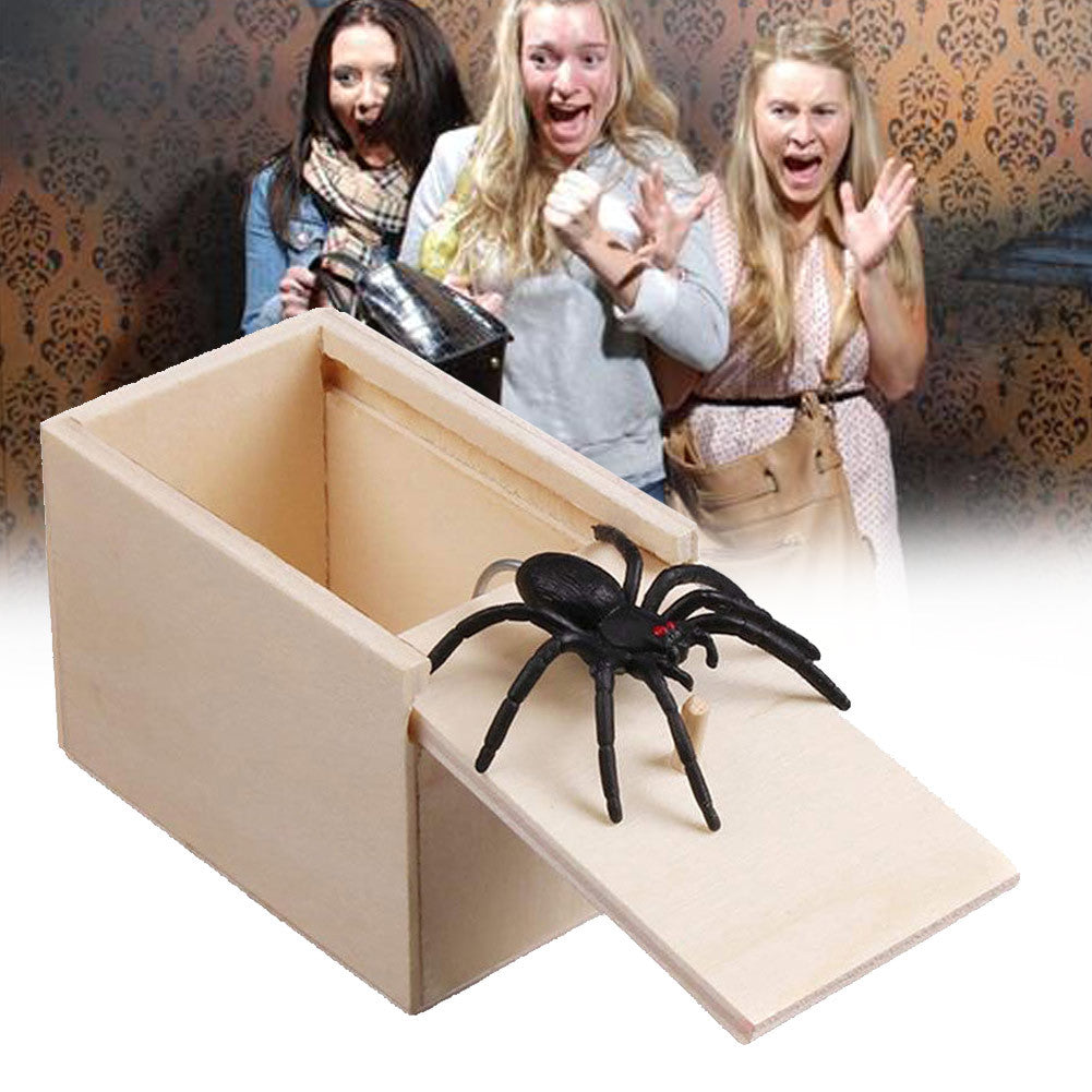 Prank Spider Wooden Scare Box Trick