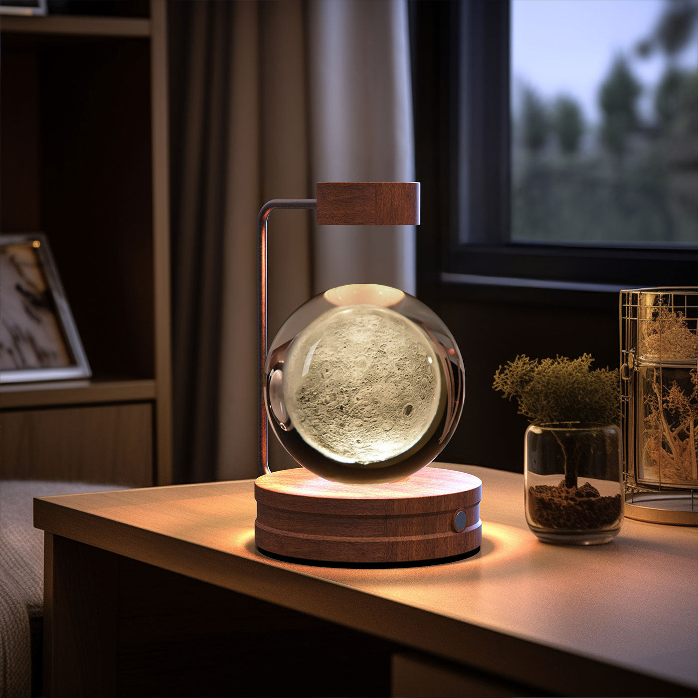 Crystal Ball Cosmic Indoor Night Light USB Power Warm Bedside Light Birthday Gift Night Lamp