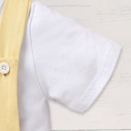 Infant Baby Boy Gentleman Outfit Summer Short Sleeve Crew Neck T  Suspender Romper Jumpsuit Set