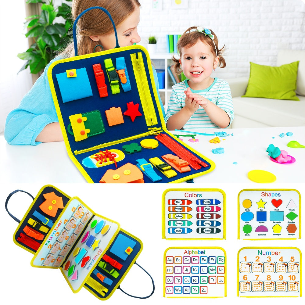 Busy Book Children's Busy Board Dressing And Buttoning Learning Toy --  Baby Early Education Preschool Sensory Learning Toy