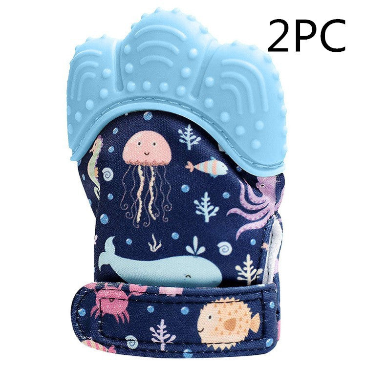 Baby teether baby anti-bite silicone molar gloves