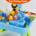 3 In 1 Kitchen Sink Toy With Electric Faucet Water Table Fishing Game