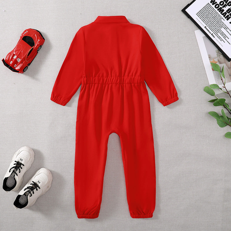 Toddler Girls Boys Racing Driver Jumpsuit, Racer Outfit