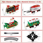 Train Set  Christmas Steam Train Kit Tree Surround Track Battery Operated With Sound Light