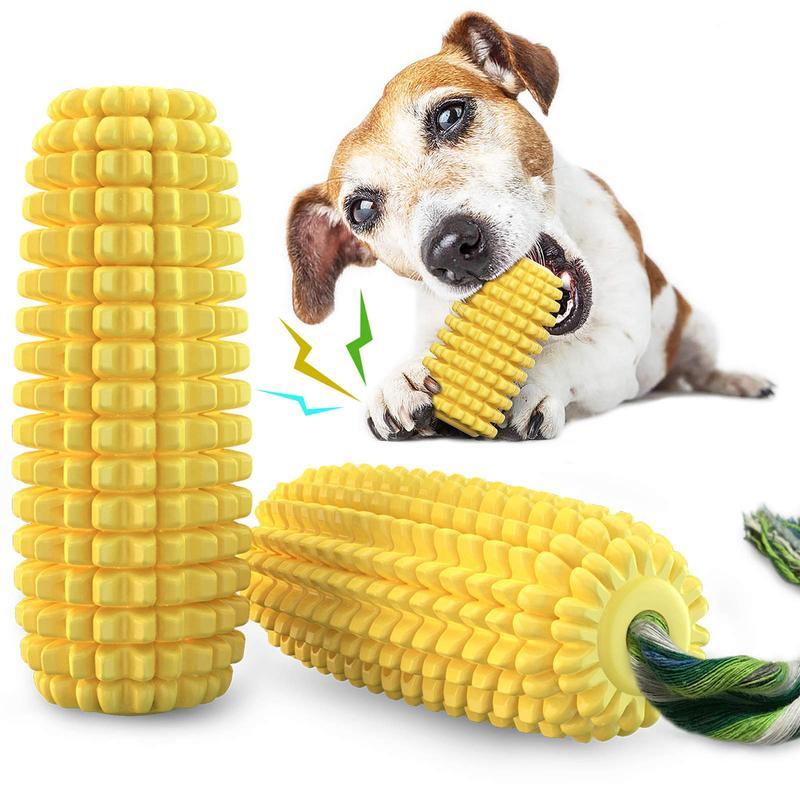 Squeaky Corn Stick Ropetoy  Chew Toy for Dogs