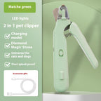 2 In 1 Pet Nail Clippers With Led Light Dog Cat