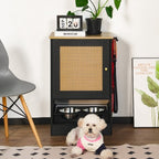 Pet Feeding Station With 2 Elevated Dog Bowls, Side Hooks, Anti-tip Kit, Hidden Pet Feeder Station For Feeding  Watering, Black