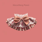 Handmade Lace Pet Neck Bib Heritage Plaid Ruffle Bandana For Dogs and Cats