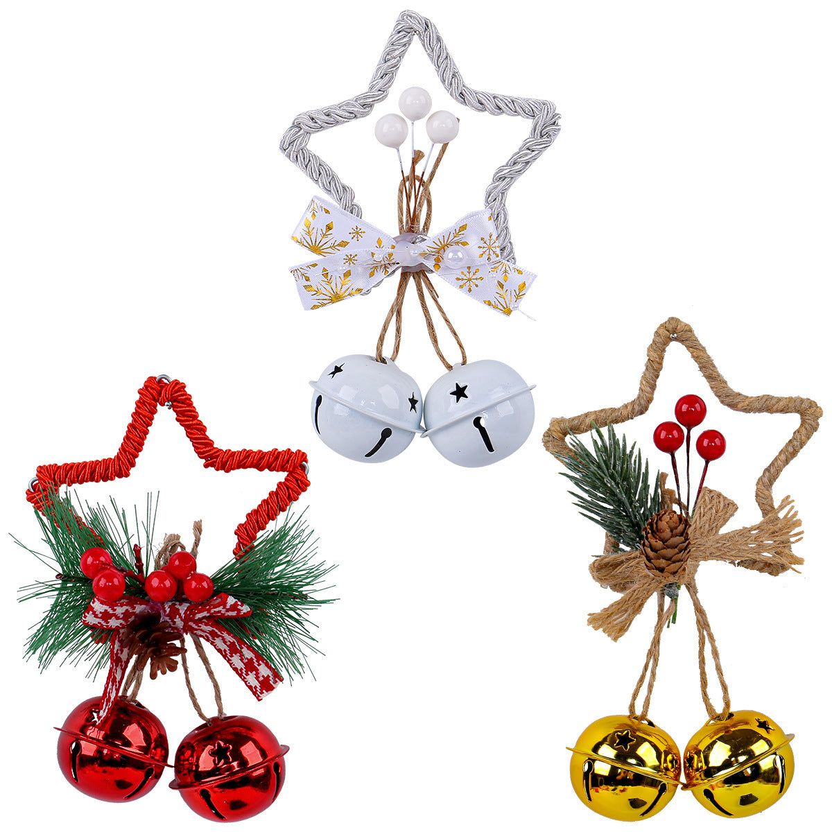 Christmas Five-pointed Star Bell Accessories Pendant