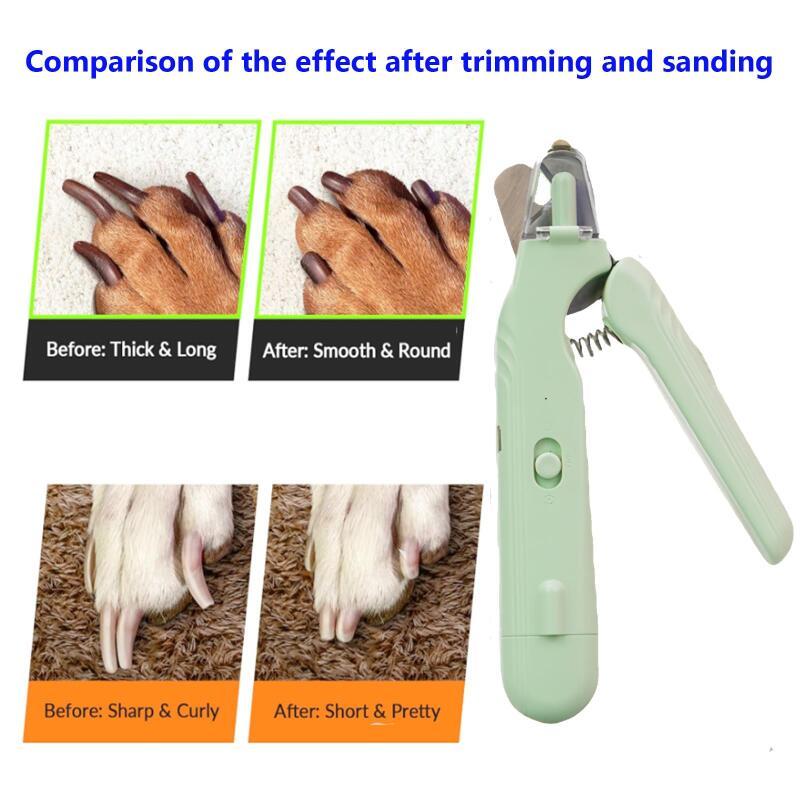 2 In 1 Pet Nail Clippers With Led Light Dog Cat