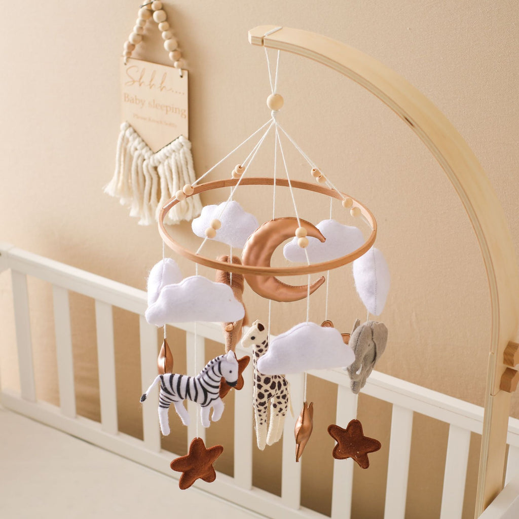 Crib Mobile Crib Felt Forest Animal Cloud Moon Bed Bell