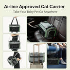Portable Pet Carrier With Wheels And Six Sides For Cats And Small Dogs, Expandable Foldable