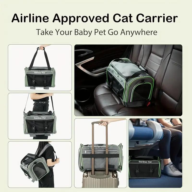 Portable Pet Carrier With Wheels And Six Sides For Cats And Small Dogs, Expandable Foldable
