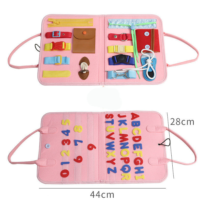 Busy Book Children's Busy Board Dressing And Buttoning Learning Toy --  Baby Early Education Preschool Sensory Learning Toy