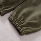 Toddler Boys Pilot Jumpsuit Army Green Long Sleeve Romper