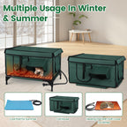 Waterproof Heated Cat House Outdoor Weatherproof Insulated Kitty Shelter for Feral Cat Heated-Chew Cord