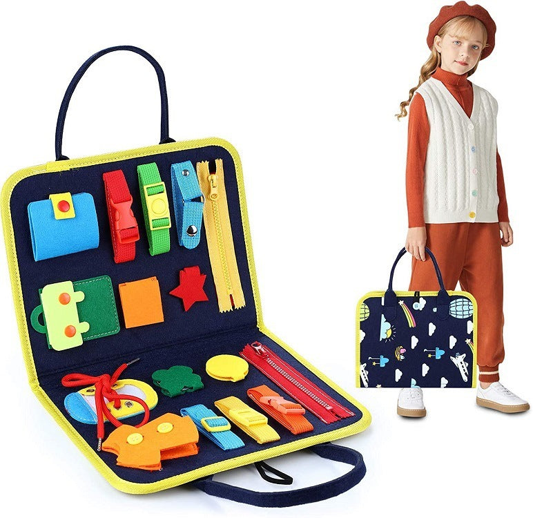 Busy Book Children's Busy Board Dressing And Buttoning Learning Toy --  Baby Early Education Preschool Sensory Learning Toy