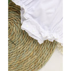 Baby Girl White Lace Romper Soft & Stylish Short Sleeve Bubble Jumpsuit