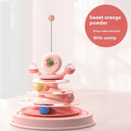 4 Levels Cat Toy Tower Turntable Roller Balls Toys Interactive