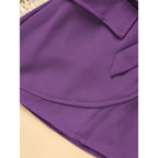 Toddler Girl Purple Rose Print Girls Outfit, Spring Fall Stripe Top With Belt Skirts