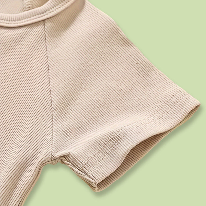 Baby Boys One-Piece Romper Set of 3 Long Sleeve Ribbed Button Jumpsuit