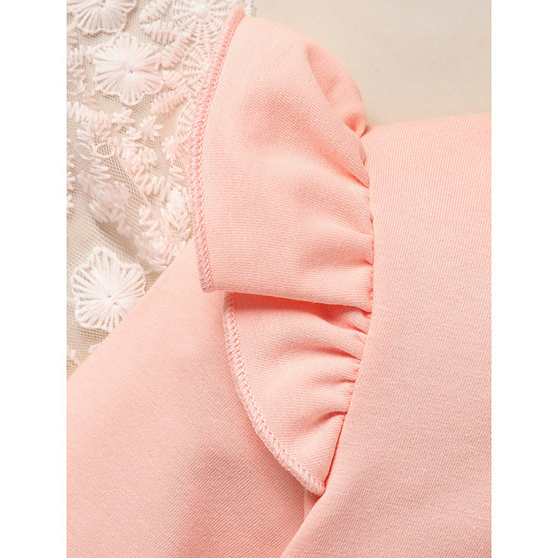 Girls Rainbow Skirt Set Letters Embroidery Long Sleeve Sweatshirt Tops & Rainbow Tutu Skirt Outfits