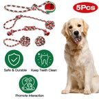 Set Of 5Pcs Christmas  Rope Chew Toys For Dogs