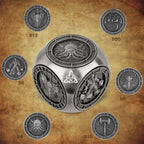 6-pack DND Dice Wheel Gift Box Set, Retro Wheel Metal Polyhedral Board Game Prop, Desktop Role Playing Decoration Collectibles Game Dice Accessories