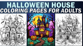 E-Coloring Book - Halloween House Coloring Pages for Adults