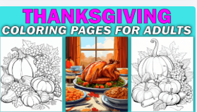 E-Coloring Book - Thanksgiving Coloring Pages for Adults