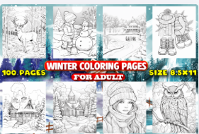 E-Coloring Book - Winter Coloring Pages for Adults